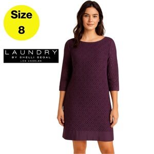 2/for $20 🪩 LAUNDRY Purple Lace Sheath Dress (Size 8)